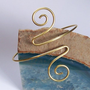 Zig Zag Swirl Upper Arm Bracelet - Armlet - Armband - Brass Copper Bronze Stainless Steel