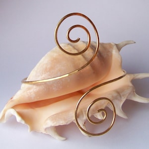 Hammered Double Swirl - Upper Arm Bracelet - Bronze - Gold Brass - Copper - Stainless Steel - Silver Armlet