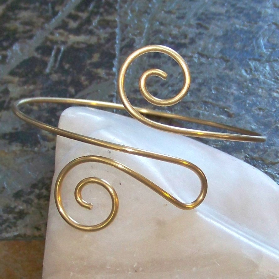 Armlet Upper Arm Jewelry THICK Double Swirl Back Armband - Etsy