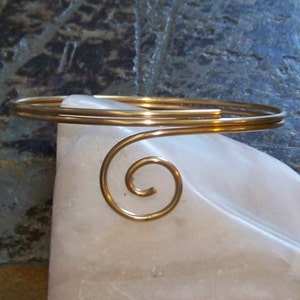 Swirl Upper Arm Cuff Bracelet Armlet Armband - Copper Gold Brass Bronze Silver