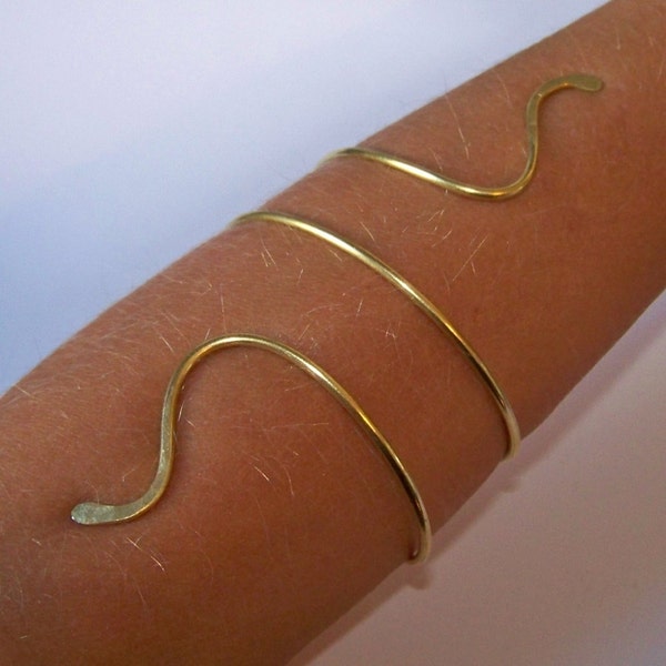 Gold Armlet - Serpent Armlet - UPPER or LOWER ARM Brass Arm Jewelry - Lower Arm Cuff Torc - Arm Band - Brass Copper Bronze German Silver