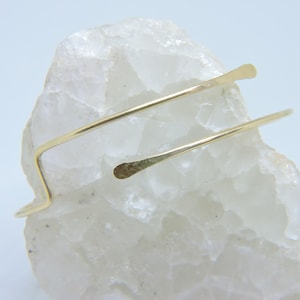Upper Arm Jewelry - Armlet - Armband - Gold Hammered Offset Geometric Angle Arm Band - Upper Arm Bracelet - Brass Bronze Copper Silver