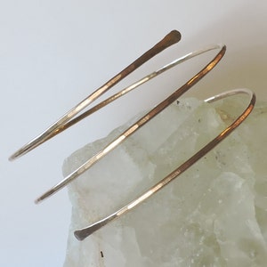 Bronze Armlet - Upper Arm Bracelet - Minimalist Triple Coil Armband - Hammered Bronze Arm Cuff - Arm Band - Armband - Made to Order