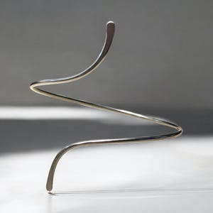 Armlet Minimalist Armband - Wisp Arm Cuff - Silver Stainless Steel Upper Arm Bracelet image 5