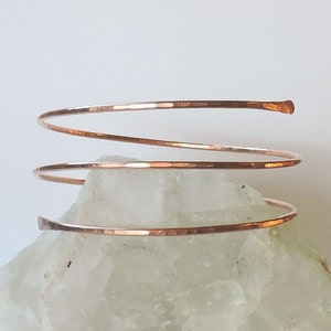 Copper Armlet - Healing Copper Upper Arm Bracelet - Minimalist Triple Coil Textured Armband - Upper Arm Cuff - Arm Band - Made to Order