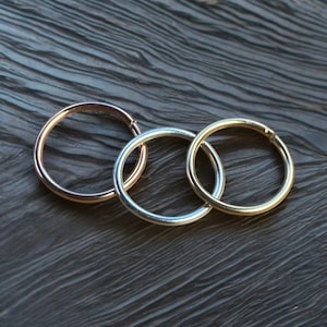 SET of TWO - Seamless Hoop Earrings - Small Catchless Hoops - 20 Guage - Sizes 5/16" 3/8" 7/16" - Sterling Silver - Rose Gold - Yellow Gold