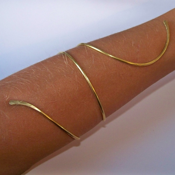 Goldene Armbinde – Unter- oder Oberarmarmband – Armband – Oberarmarmband – Messing – Bronze – Kupfer – Neusilber – Oberarmschmuck