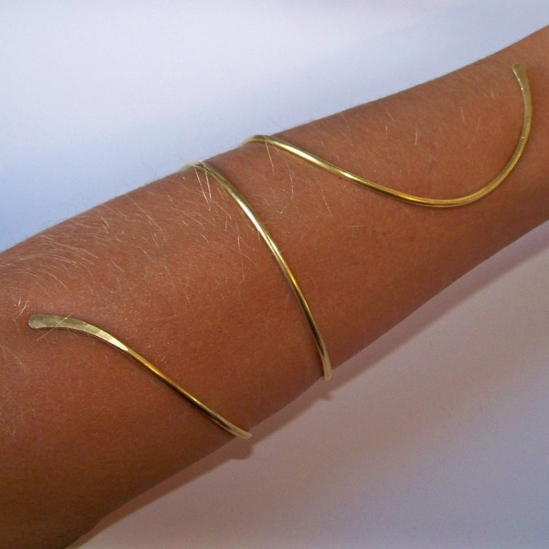 Goldene Armbinde Unter oder Oberarmarmband Armband Oberarmarmband Messing Bronze Kupfer Neusilber Oberarmschmuck Bild 1