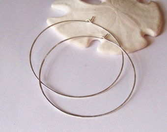 Hoop Earrings - XL 2.125 inch Hammered - Sterling Silver - Rose or Yellow Gold Filled