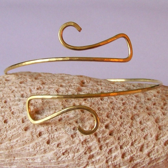 Simple Angled Line Upper Arm Bracelet Copper Bronze NEW Upper Arm Jewelry German Silver Available in Brass Gold Arm Band Armlet