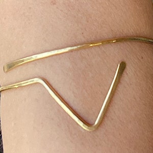 Upper Arm Jewelry - Gold Arm Band Armlet - Geometric Open Triangle Upper Arm Bracelet - Available in Brass - Copper - Bronze - German Silver