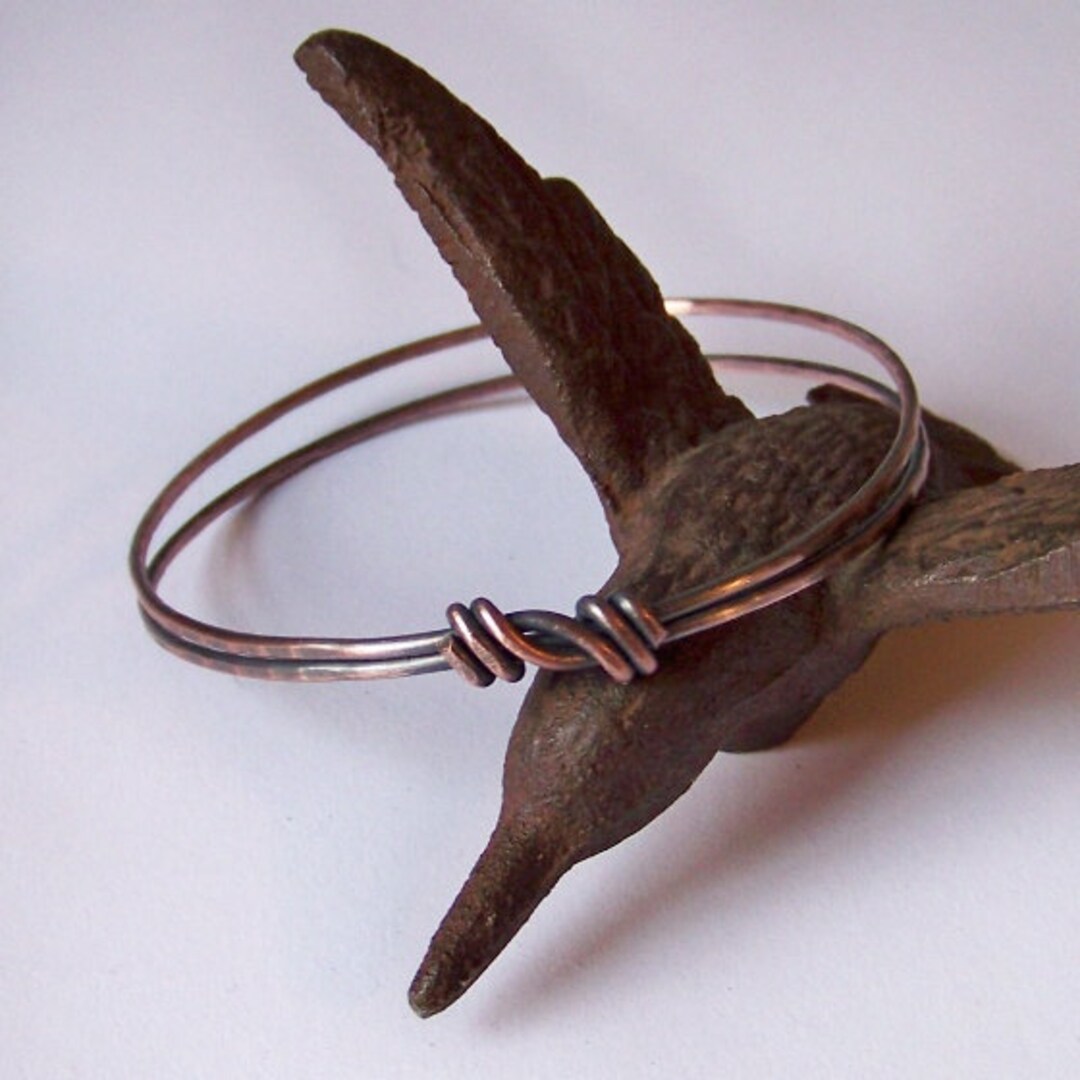 Stackable Bangle Double Layer Hammered Bangle Bracelet Available in