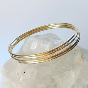 Gold Upper Arm Bracelet - Brass Coiled Armlet Armband - Made to Order
