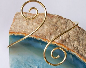 Armlet - Upper Arm Jewelry - Arm Band - Smooth Small SwirlUpper Arm Bracelet - Available in Brass Bronze Copper or German Silver