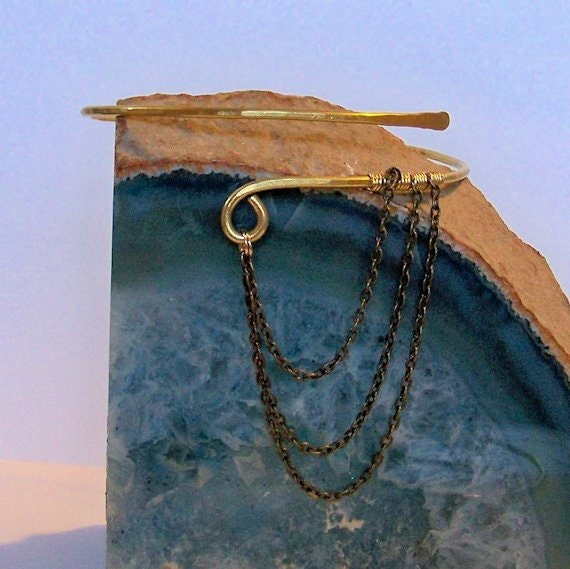 Hammered Chain Armlet - Gold Brass - Copper - Silver Stainless Steel ...