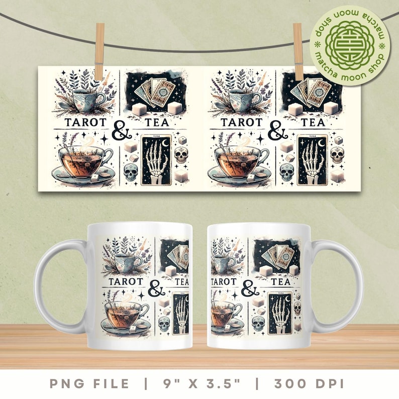Skeleton Hand Tea Witchy Mug PNG: Tarot, Tea & Skeleton Hand Design (digital Download) - Etsy