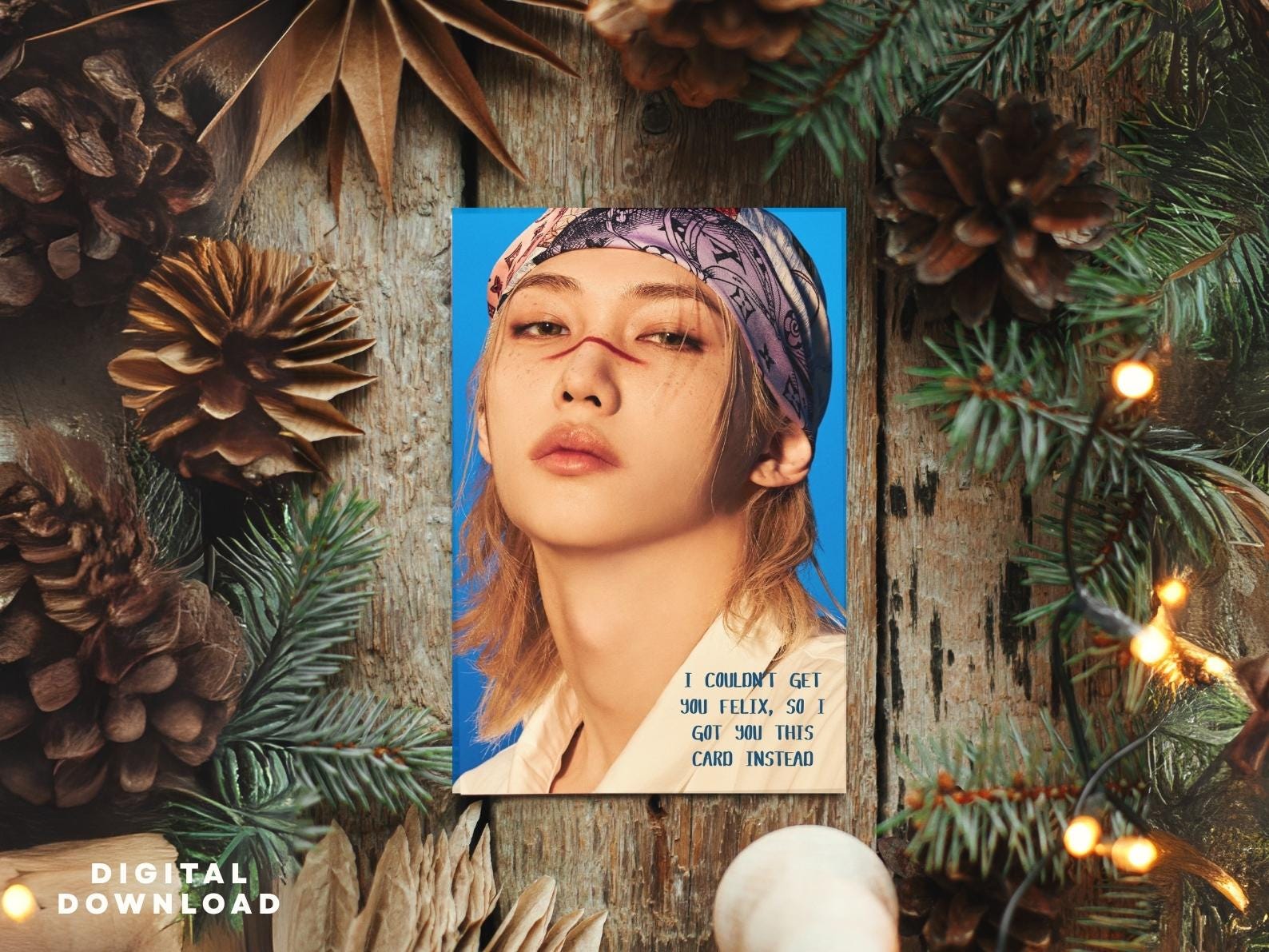 Stray Kids Kpop Christmas Cards: SKZ Felix, Bang Chan, Hyunjin