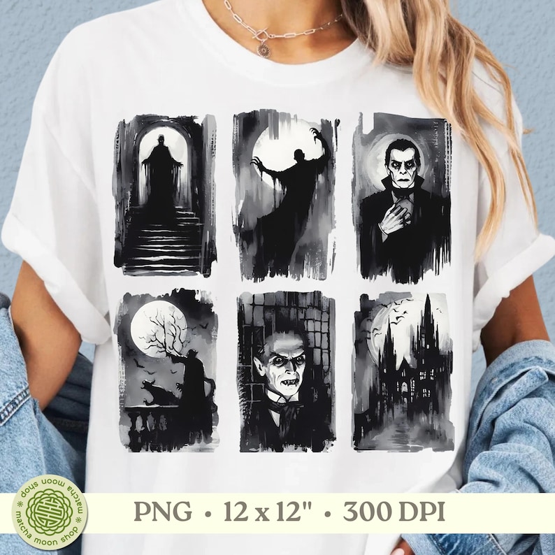 Dracula Vampire Clipart Set: Gothic Horror PNG, Halloween Printable Art ...