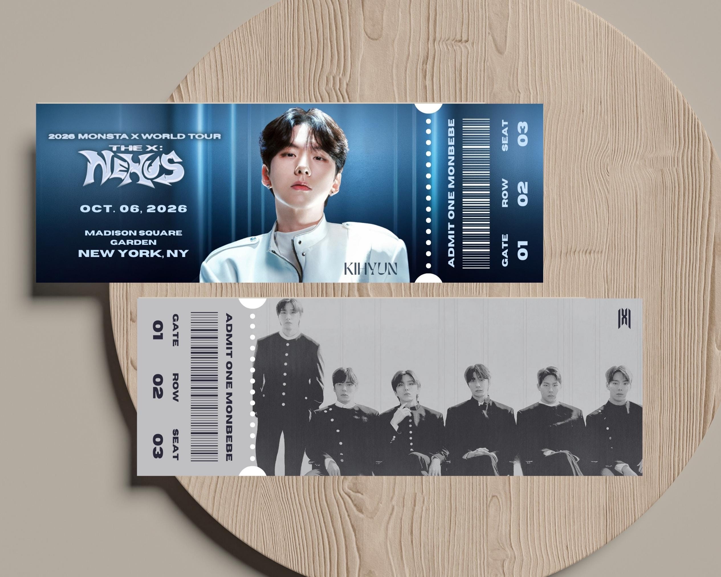 Monsta X Concert Ticket Template, the X Nexus Tour, Custom Monbebe
