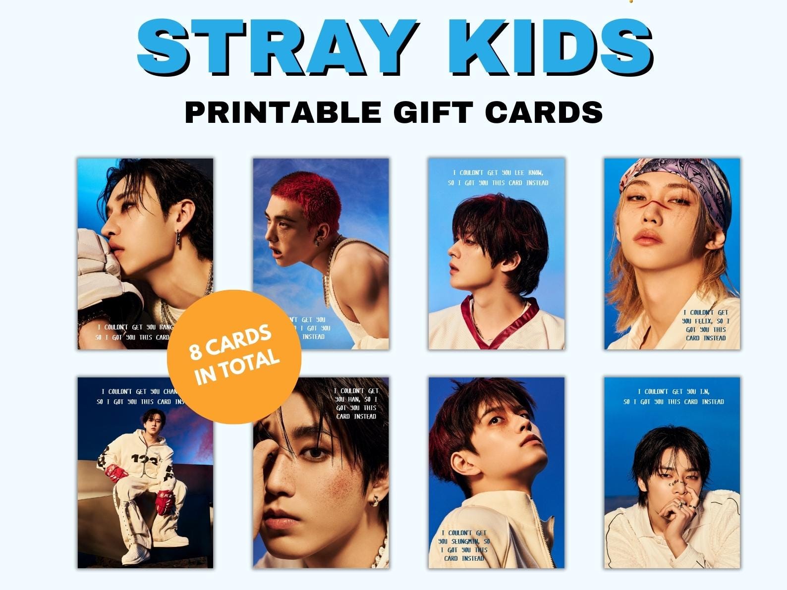 Stray Kids Kpop Christmas Cards: SKZ Felix, Bang Chan, Hyunjin