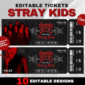 Stray Kids DominATE Konzertkarte, SKZ 2025 Welttournee, Kpop Merch, Canva Template, Stray Kids Prints, Straykids Felix