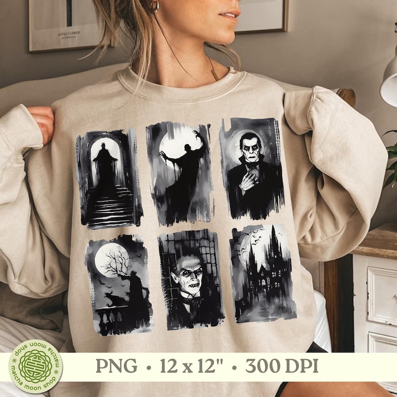 Dracula Vampire Clipart Set: Gothic Horror PNG, Halloween Printable Art ...