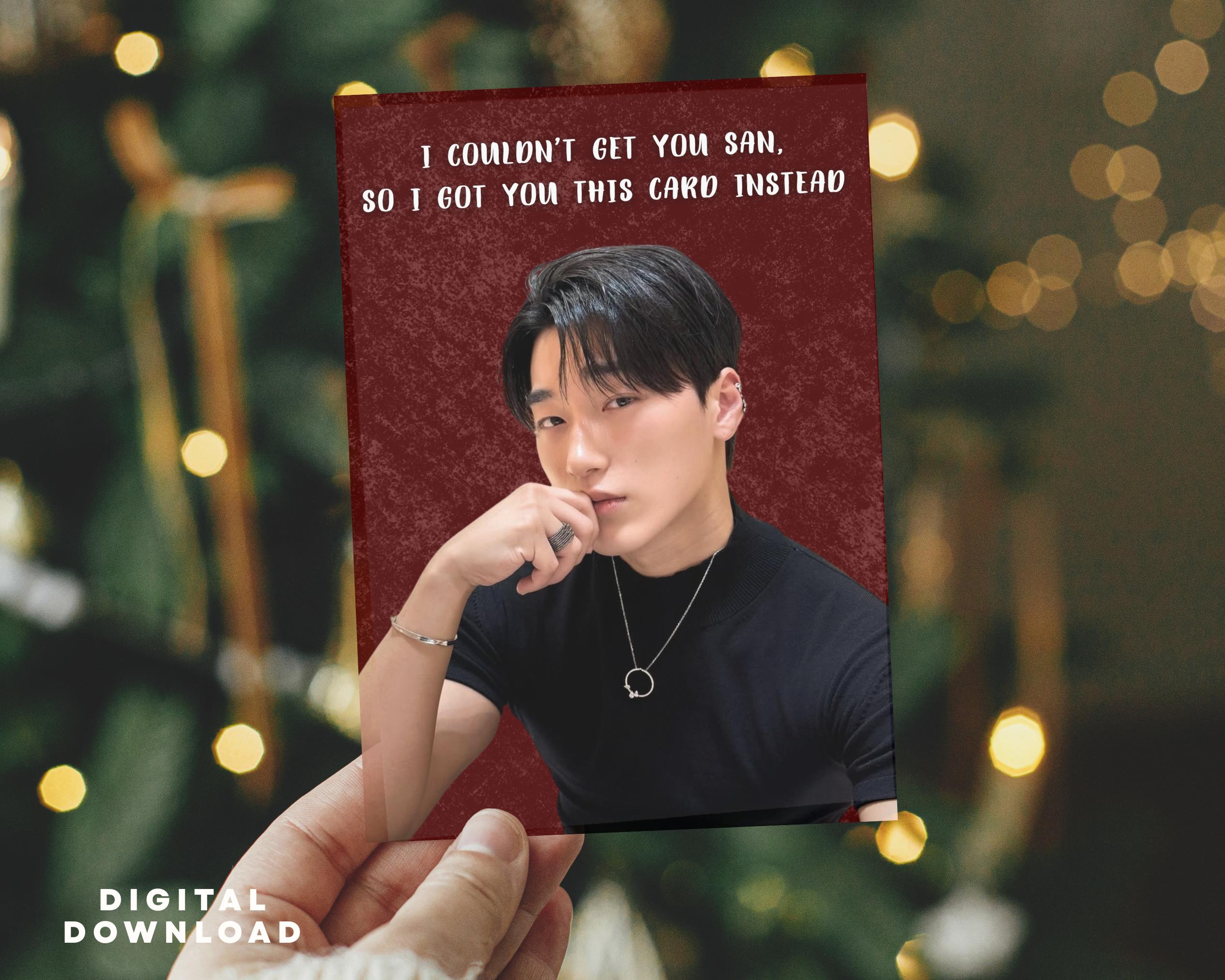 ATEEZ SAN Card Choi San Kpop Christmas Atiny Printable Gift