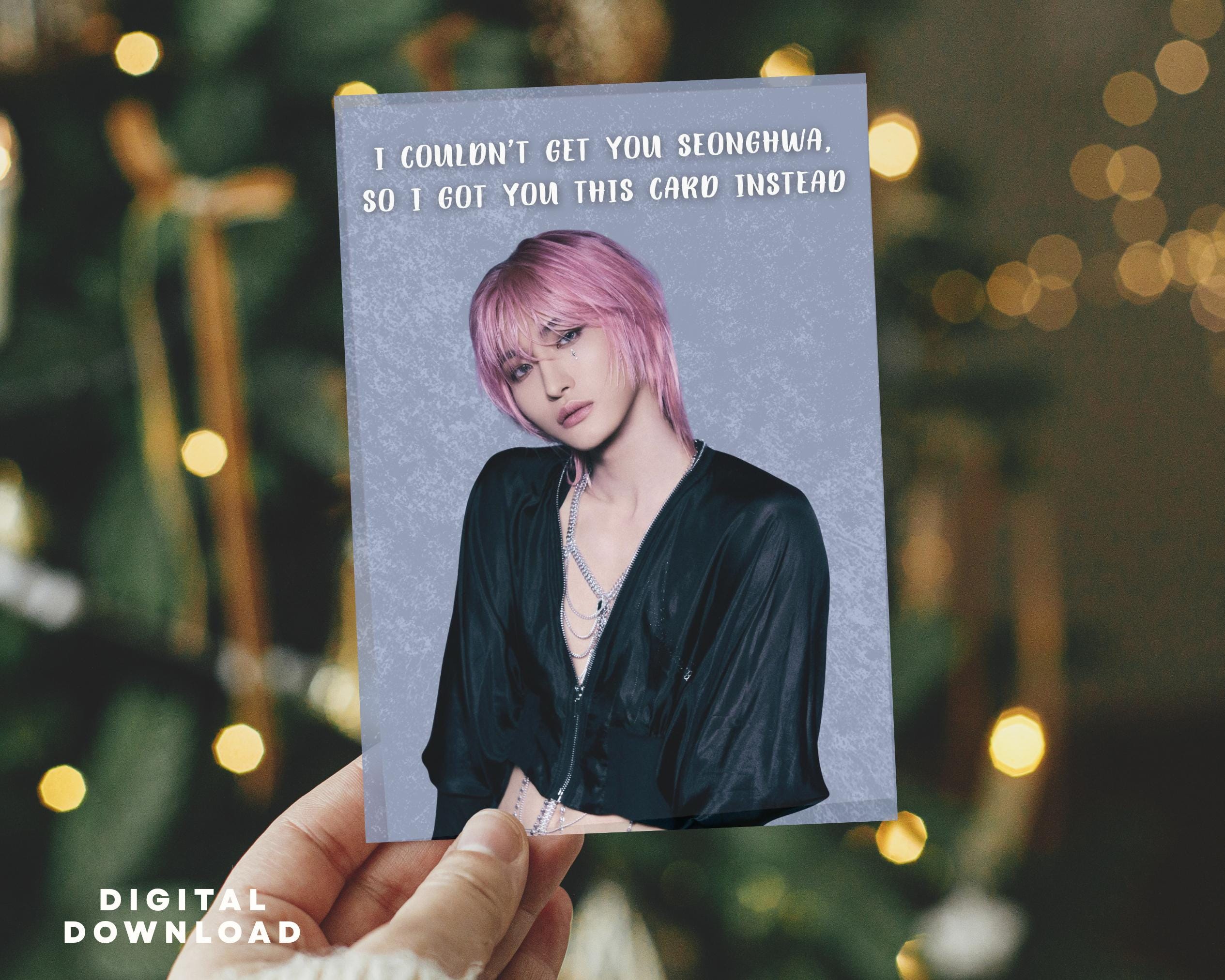 ATEEZ Seonghwa Printable Card Park Seonghwa Kpop Birthday Gift for