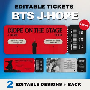 BTS Jhope Konzertkarten-Vorlage, BTS Merch, J-hope Hobi Hoseok Printable, Hoffnung auf der Bühnentour, Jung Hoseok, Bangtan Geschenk für Army Kpop