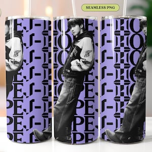 Envoltura de vaso Jhope PNG Hope on the Stage Tour Merchandising de BTS, vaso J-hope Hobi Hoseok I Purple You Borahae Bangtan, regalo para Army Merchandising de Kpop