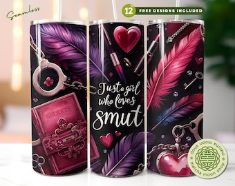 Smut Reader Tumbler Wrap, Gothic Romance, Witchy Boho (Digital Download)