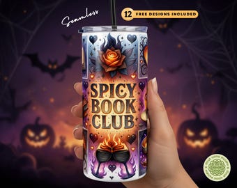 Bookish Smut Tumbler Wrap: 20oz naadloze Halloween Booktok, png (digitale download)