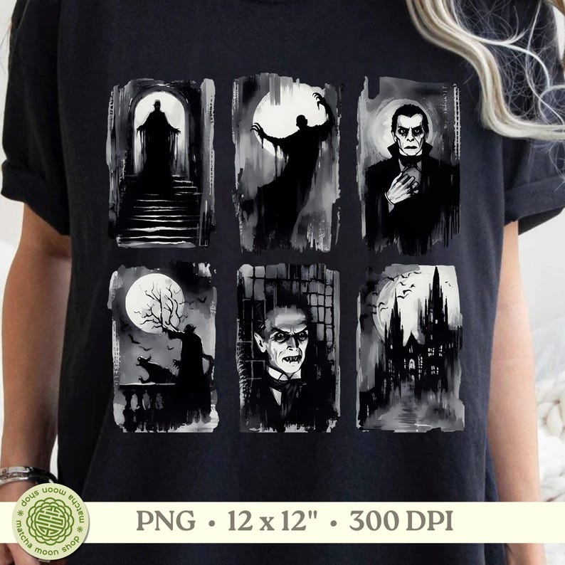 Dracula Vampire Clipart Set: Gothic Horror PNG, Halloween Printable Art ...