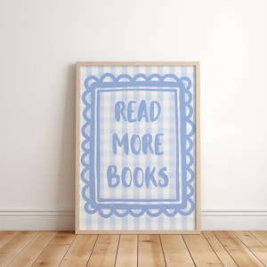 Lesen Sie mehr Bücher Blaue Klassenzimmer Dekor Poster für Lehrer Klassenzimmer Dekor Lustiges Klassenzimmer Dekor Klassenzimmer druckbares Poster Buch Liebhaber Dekor