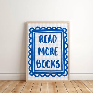 Read More Books Navy Blue Bookish Decor Poster Teacher Classroom Decor Blue Classroom Decor Classroom Printable Poster Book Lovers Decor