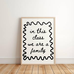 In This Class We Are Family Classroom Decor Poster For Teacher Classroom Decor Classroom Decor Classroom Printable Poster Teacher Decor Art