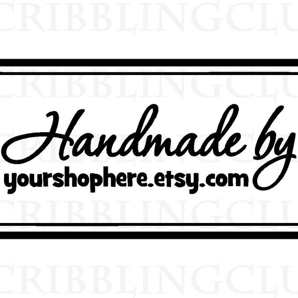 Custom Rubber Stamp for Handmade Products - Featuring Custom Business Name Tag- Stamp 9 Clear Polymer