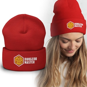 DND Dungeon Master Embroidered Baldurs Gate Beanie Dnd Art Merch, , Dnd Dungeon Master, Holiday Gift, Dungeon and Dragon,
