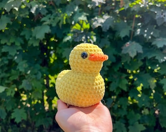 Crocheted Duck Plushie: Soft Handmade Ducky Toy