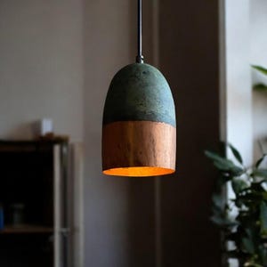 Handmade Oxidized Copper Pendant Light, Handcrafted Green Patina Farmhouse Light Fixture, Vintage Copper Ceiling Light, Green pendant light