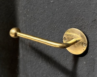 Unlacquered Brass Toilet Paper Holder: Wall Mounted Bathroom Accessory