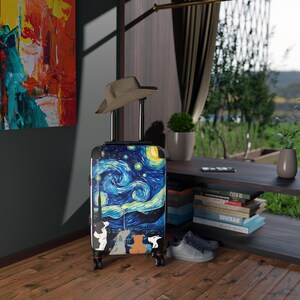 Maleta para perro con diseño de noche estrellada: equipaje para mascotas, bolsa de viaje, regalo para amantes de los perros, elegante equipaje de mano, maleta única para viajeros