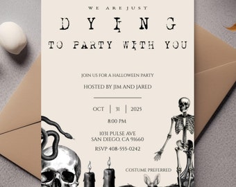 Halloween Party Customizable Invitation Template | 5" x 7" | Editable Spooky Event Invite | Instant Download PDF & Print at Home