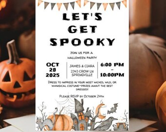 Halloween Party Customizable Invitation Spooky Template | 5" x 7" | Editable Spooky Event Invite | Instant Download PDF & Print at Home