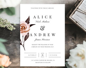Wedding Invitation Boho | Wedding Invitation Template | Wedding Invite | Printable Wedding Invitation | Rustic Boho Wedding