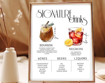 Signature Tropical Drink Sign Wedding Couple Signature Drink Signature Tropical Drink Sign Wedding Couple Signature Drink
