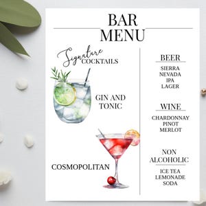 Signature Drink Sign | Wedding Couple Signature Drink | Customize & Print | Custom Signature Cocktail Sign | Download Template