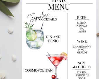 Signature Drink Sign | Wedding Couple Signature Drink | Customize & Print | Custom Signature Cocktail Sign | Download Template