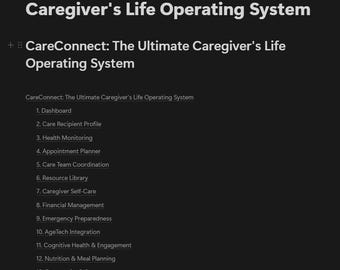 The Ultimate Caregiver's Life Operating System