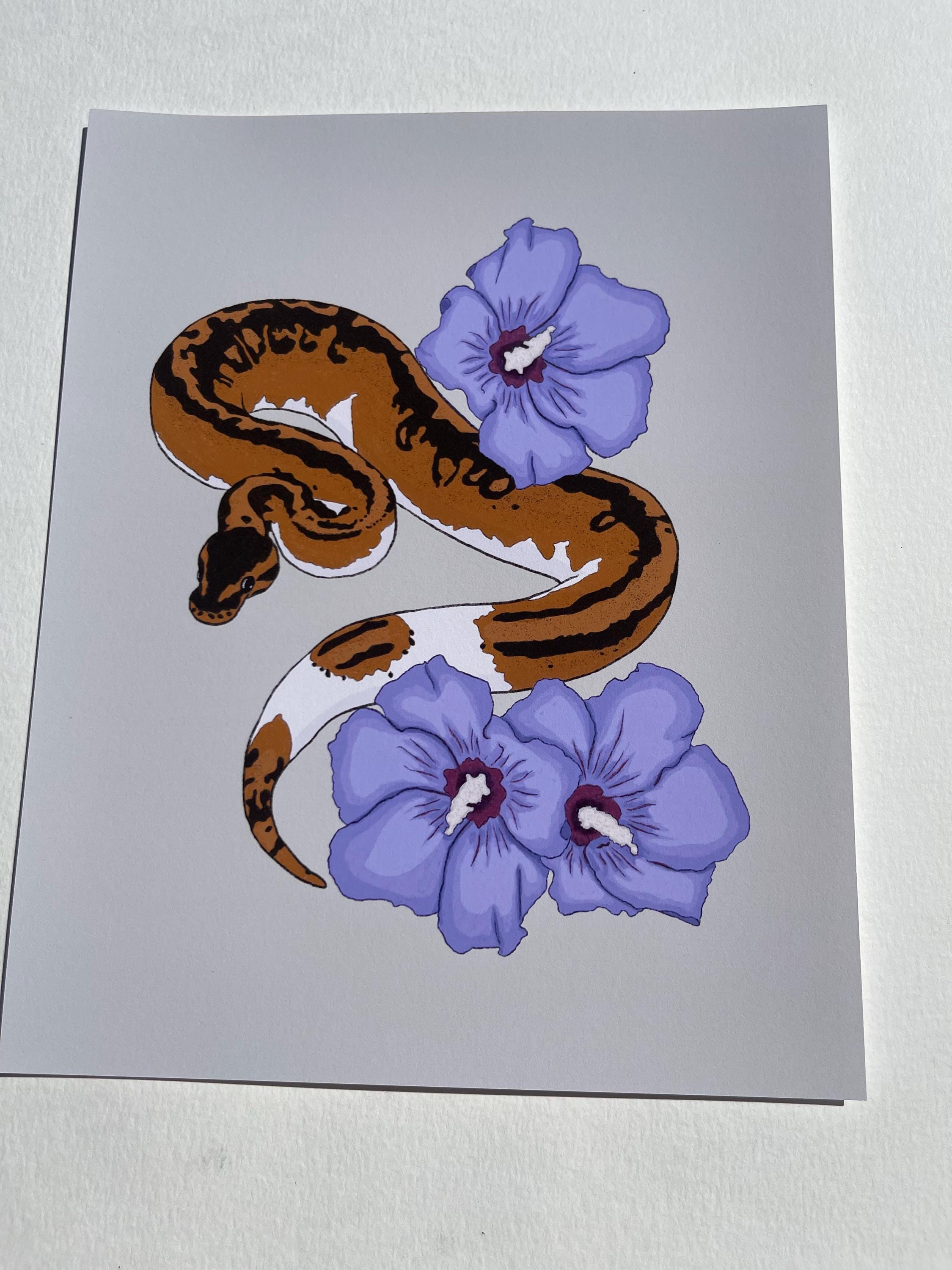 Pied Ball Python Art Print – Reptile Lover Realistic Home Decor - Etsy